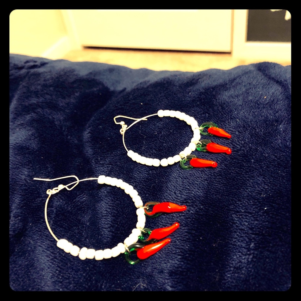 Handmade Red Hot Chili Pepper Earrings